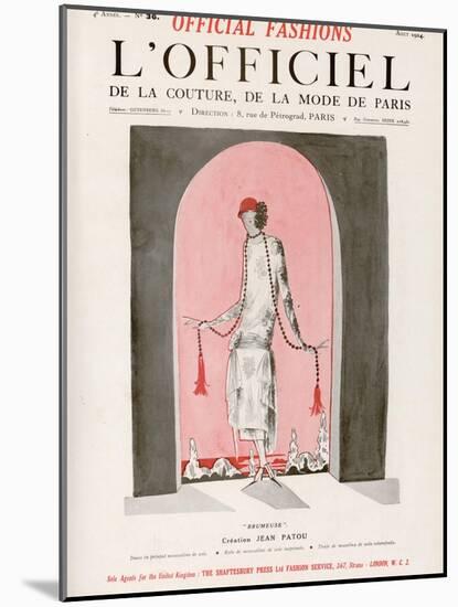 L'Officiel, August 1924 - Brumeuse-Jean Patou-Mounted Art Print