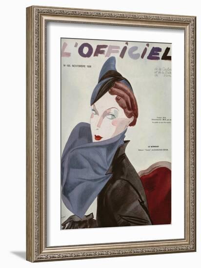 L'Officiel, August 1936 - Marcel Rochas-J. H. Lartogue-Framed Art Print