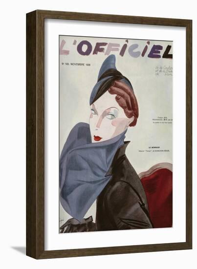 L'Officiel, August 1936 - Marcel Rochas-J. H. Lartogue-Framed Art Print