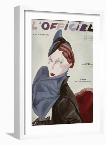 L'Officiel, August 1936 - Marcel Rochas-J. H. Lartogue-Framed Art Print