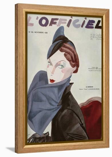 L'Officiel, August 1936 - Marcel Rochas-J. H. Lartogue-Framed Stretched Canvas