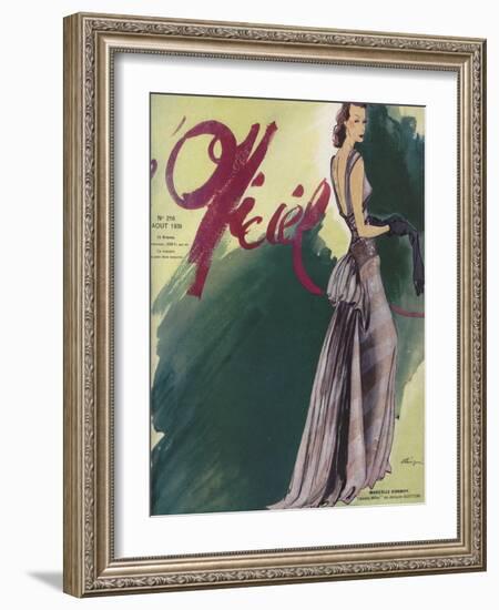 L'Officiel, August 1939 - Marçelle Dormoy-Lbenigni-Framed Art Print