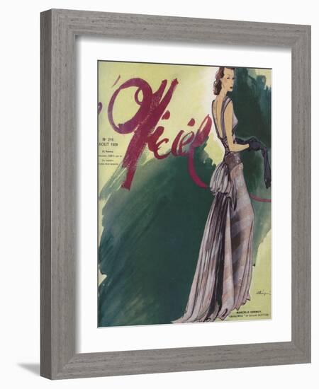 L'Officiel, August 1939 - Marçelle Dormoy-Lbenigni-Framed Art Print