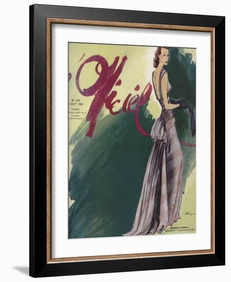 L'Officiel, August 1939 - Marçelle Dormoy-Lbenigni-Framed Art Print