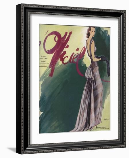 L'Officiel, August 1939 - Marçelle Dormoy-Lbenigni-Framed Art Print