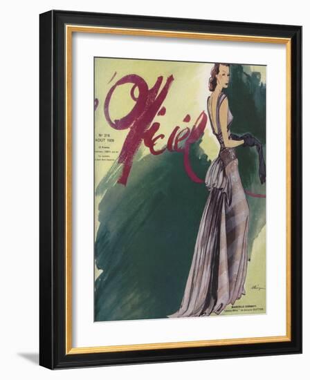 L'Officiel, August 1939 - Marçelle Dormoy-Lbenigni-Framed Art Print