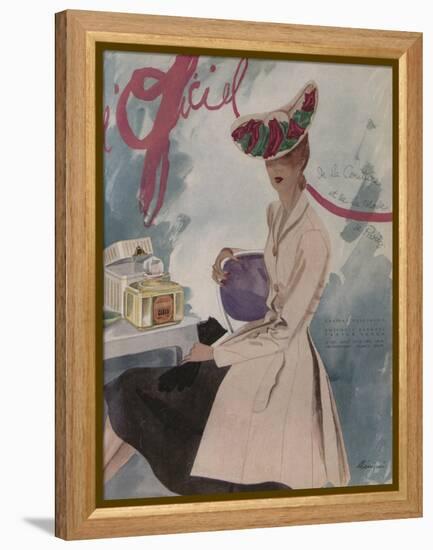 L'Officiel, August 1942 - Rose Valois, Raphael, Caron-Lbenigni-Framed Stretched Canvas