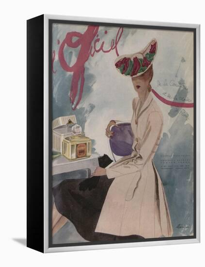 L'Officiel, August 1942 - Rose Valois, Raphael, Caron-Lbenigni-Framed Stretched Canvas