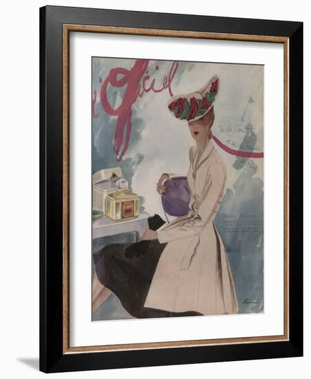 L'Officiel, August 1942 - Rose Valois, Raphael, Caron-Lbenigni-Framed Art Print