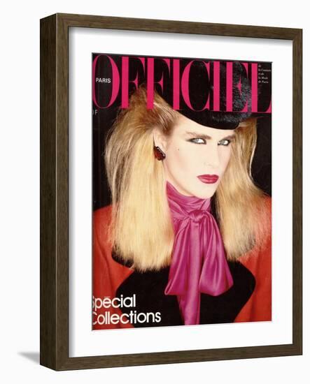 L'Officiel, August 1981 - Chloé pour Karl Lagerfeld-Antonio Guccione-Framed Art Print