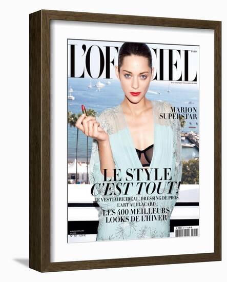 L'Officiel, August 2009 - Marion Cotillard-Andrea Spotorno-Framed Art Print