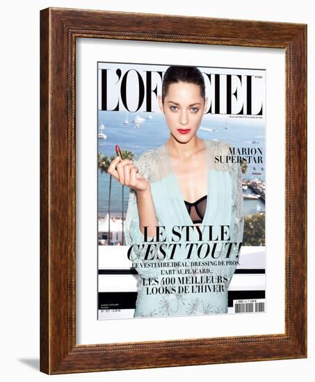 L'Officiel, August 2009 - Marion Cotillard-Andrea Spotorno-Framed Art Print