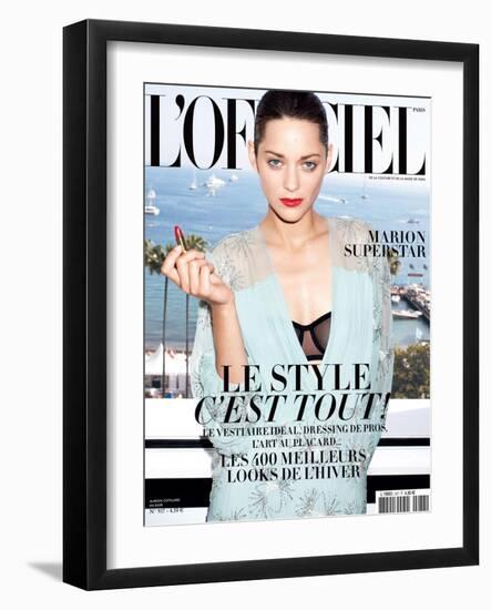 L'Officiel, August 2009 - Marion Cotillard-Andrea Spotorno-Framed Art Print