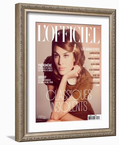 L'Officiel, August 2010 - Alexa Chung-Guy Aroch-Framed Art Print