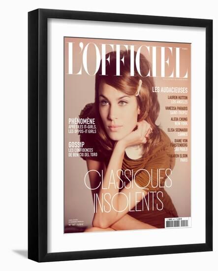 L'Officiel, August 2010 - Alexa Chung-Guy Aroch-Framed Art Print