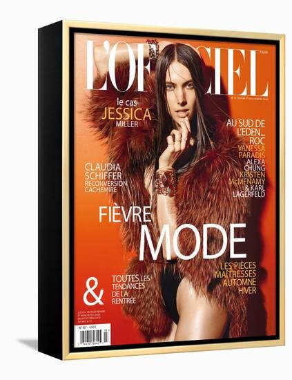 L'Officiel, August 2011 - Jessica Miller-Satoshi Saikusa-Framed Stretched Canvas