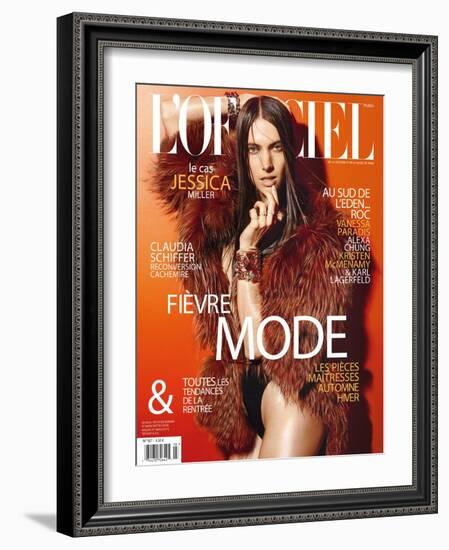 L'Officiel, August 2011 - Jessica Miller-Satoshi Saikusa-Framed Art Print