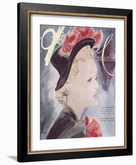 L'Officiel, August-September 1941 - Nouveaux Chapeaux d'Automne, Nouveaux Tissus d'Hiver-Lbenigni-Framed Art Print