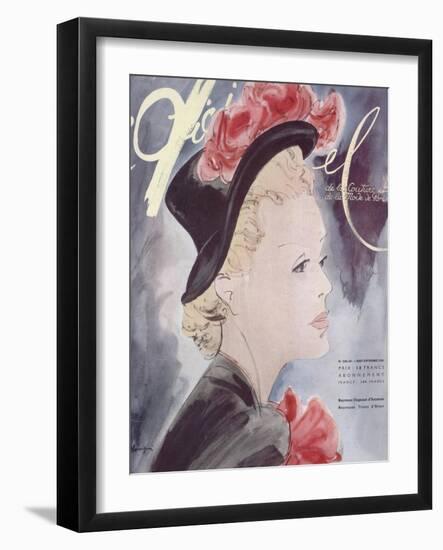 L'Officiel, August-September 1941 - Nouveaux Chapeaux d'Automne, Nouveaux Tissus d'Hiver-Lbenigni-Framed Art Print