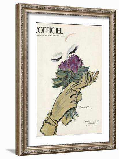 L'Officiel - Chapeaux de Printemps, Tissus d'Été-Mourgue-Framed Premium Giclee Print