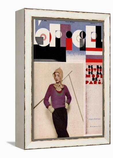 L'Officiel, December 1929 - Costume de Ski-A.P. Covollot-Framed Stretched Canvas