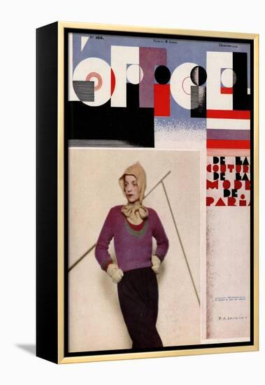 L'Officiel, December 1929 - Costume de Ski-A.P. Covollot-Framed Stretched Canvas