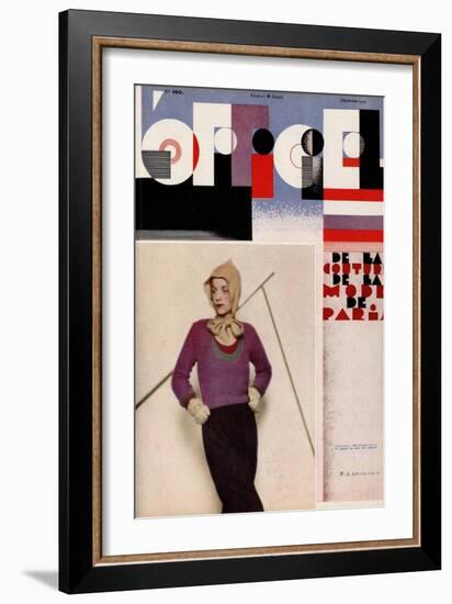 L'Officiel, December 1929 - Costume de Ski-A.P. Covollot-Framed Premium Giclee Print