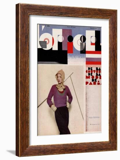 L'Officiel, December 1929 - Costume de Ski-A.P. Covollot-Framed Art Print