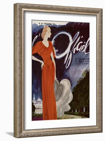 L'Officiel, December 1935 - Madeleine Vionnet-Lbenigni-Framed Art Print