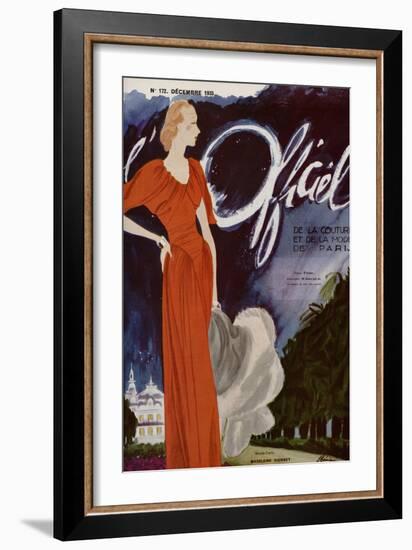 L'Officiel, December 1935 - Madeleine Vionnet-Lbenigni-Framed Art Print