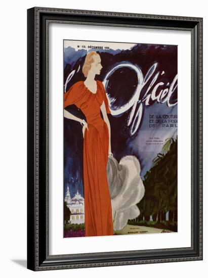 L'Officiel, December 1935 - Madeleine Vionnet-Lbenigni-Framed Art Print