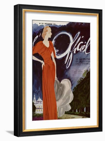 L'Officiel, December 1935 - Madeleine Vionnet-Lbenigni-Framed Art Print