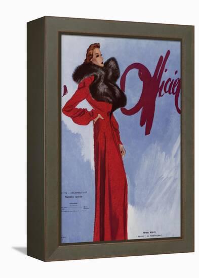 L'Officiel, December 1937 - Nina Ricci-Lbenigni-Framed Stretched Canvas