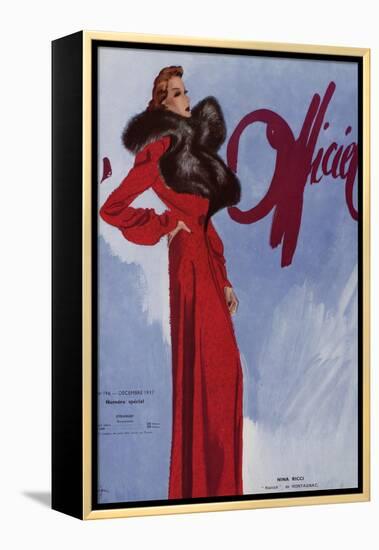 L'Officiel, December 1937 - Nina Ricci-Lbenigni-Framed Stretched Canvas