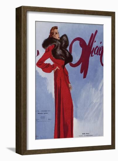 L'Officiel, December 1937 - Nina Ricci-Lbenigni-Framed Art Print
