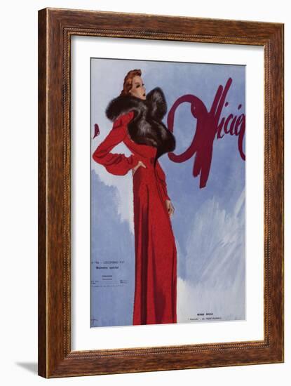 L'Officiel, December 1937 - Nina Ricci-Lbenigni-Framed Art Print