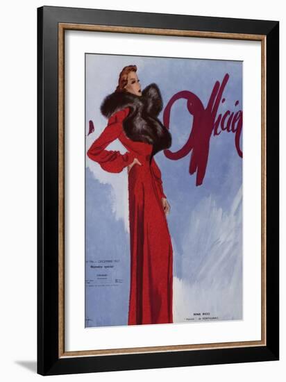 L'Officiel, December 1937 - Nina Ricci-Lbenigni-Framed Art Print