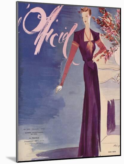 L'Officiel, December 1938 - Nina Ricci-Lbenigni-Mounted Art Print