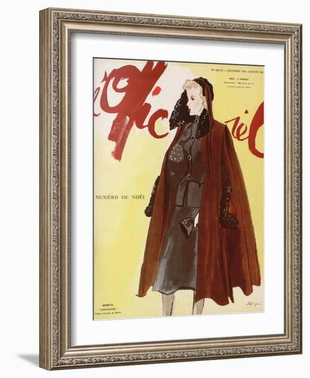 L'Officiel, December 1939-January 1940 - Worth-Lbenigni-Framed Art Print