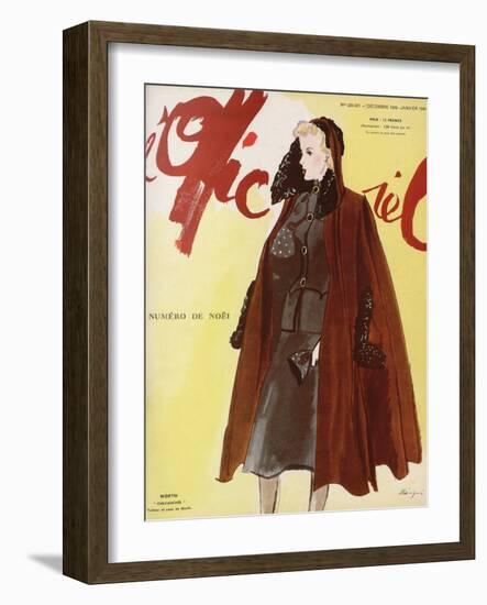 L'Officiel, December 1939-January 1940 - Worth-Lbenigni-Framed Art Print