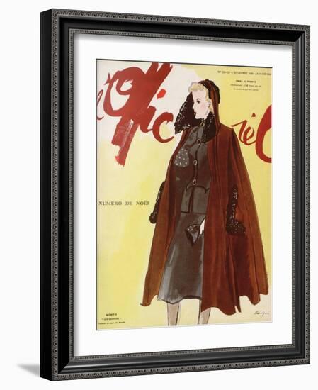 L'Officiel, December 1939-January 1940 - Worth-Lbenigni-Framed Art Print