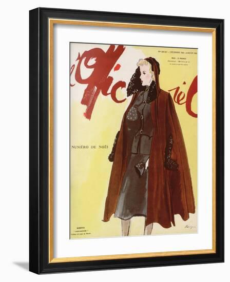 L'Officiel, December 1939-January 1940 - Worth-Lbenigni-Framed Art Print