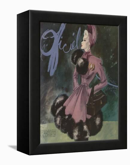 L'Officiel, December 1942 - Ensemble Nina Riccibijou Van Cleef et Arpelssac André Dallioux-Lbenigni-Framed Stretched Canvas