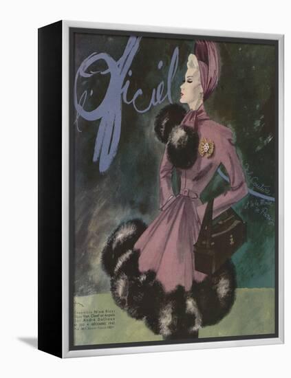 L'Officiel, December 1942 - Ensemble Nina Riccibijou Van Cleef et Arpelssac André Dallioux-Lbenigni-Framed Stretched Canvas