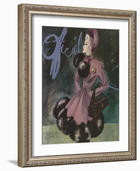 L'Officiel, December 1942 - Ensemble Nina Riccibijou Van Cleef et Arpelssac André Dallioux-Lbenigni-Framed Art Print