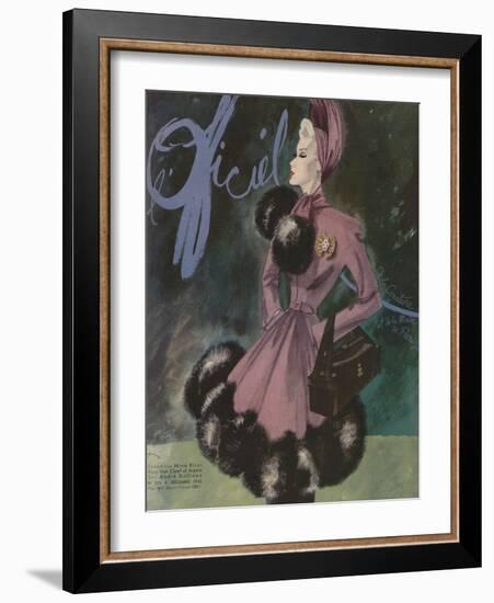 L'Officiel, December 1942 - Ensemble Nina Riccibijou Van Cleef et Arpelssac André Dallioux-Lbenigni-Framed Art Print