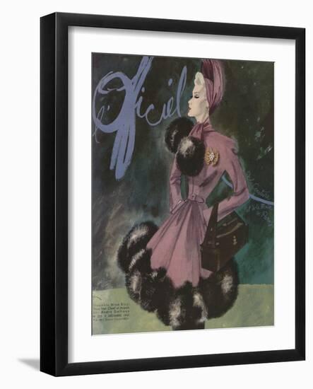 L'Officiel, December 1942 - Ensemble Nina Riccibijou Van Cleef et Arpelssac André Dallioux-Lbenigni-Framed Art Print