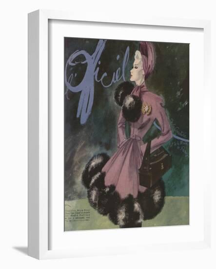 L'Officiel, December 1942 - Ensemble Nina Riccibijou Van Cleef et Arpelssac André Dallioux-Lbenigni-Framed Art Print