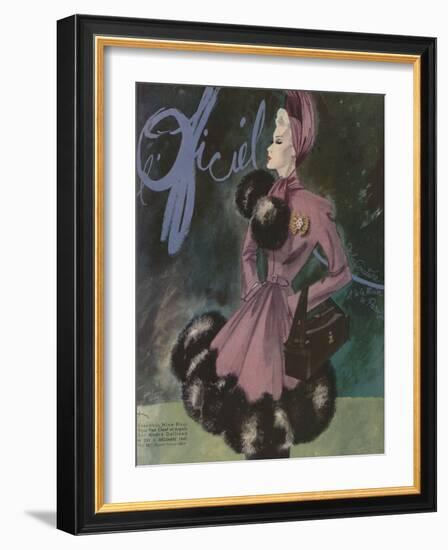 L'Officiel, December 1942 - Ensemble Nina Riccibijou Van Cleef et Arpelssac André Dallioux-Lbenigni-Framed Art Print