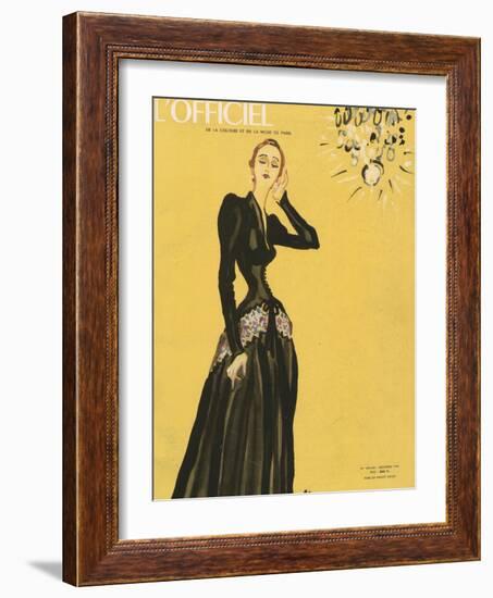 L'Officiel, December 1945 - Robe de Maggy Rouff-Benito-Framed Art Print